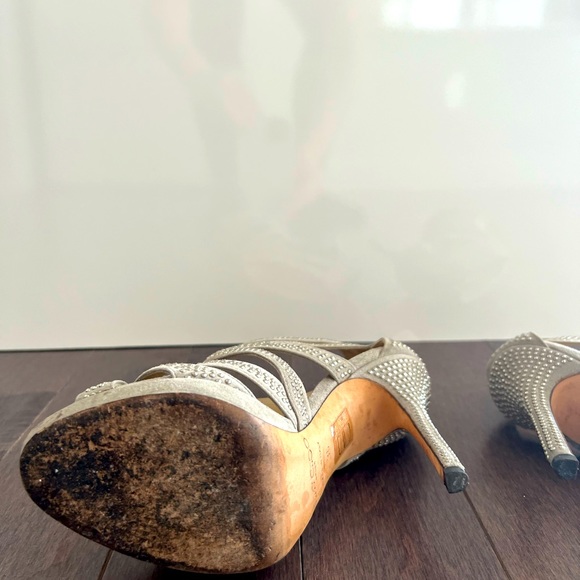 Authentic Jimmy Choo Suede Studded Collar Sandals - Silver - Size 36 - Picture 8 of 8